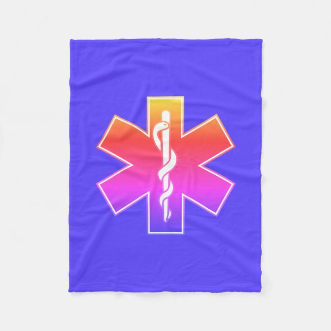 Star of Life (EMT) Ipanema Fleece Blanket (Front)
