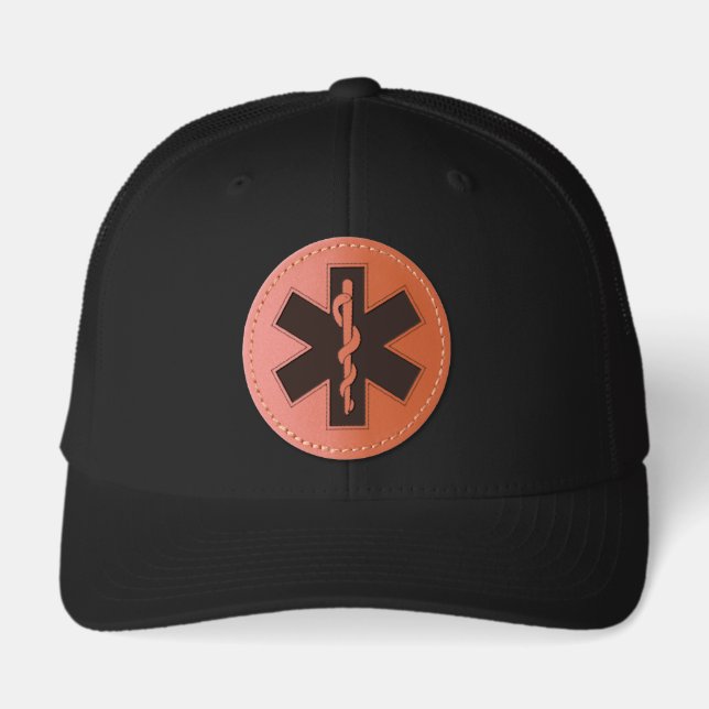 Star of Life (EMT) Leather Patch Hat (Front)