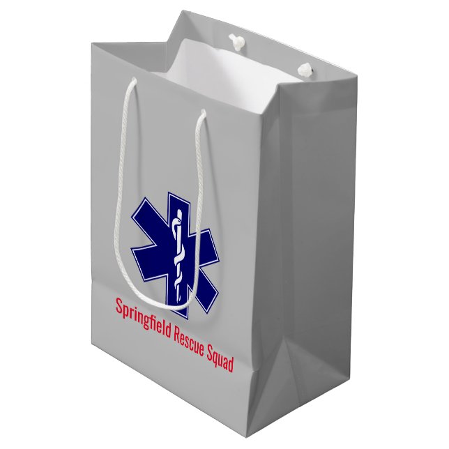 Star of Life, EMT Logo Symbol Medium Gift Bag (Front Angled)