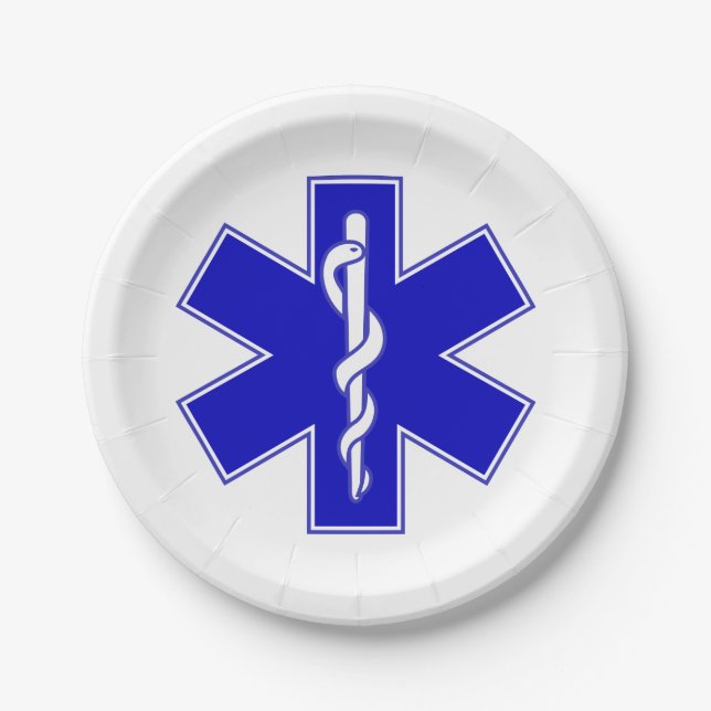 Star of Life (EMT) Paper Plates (Front)