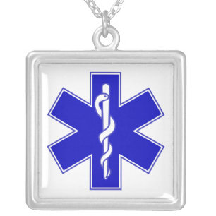 Star of Life / EMT Silver Plated Necklace