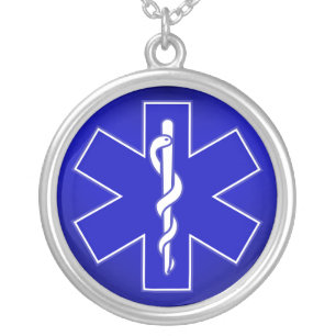 Star of Life / EMT Silver Plated Necklace