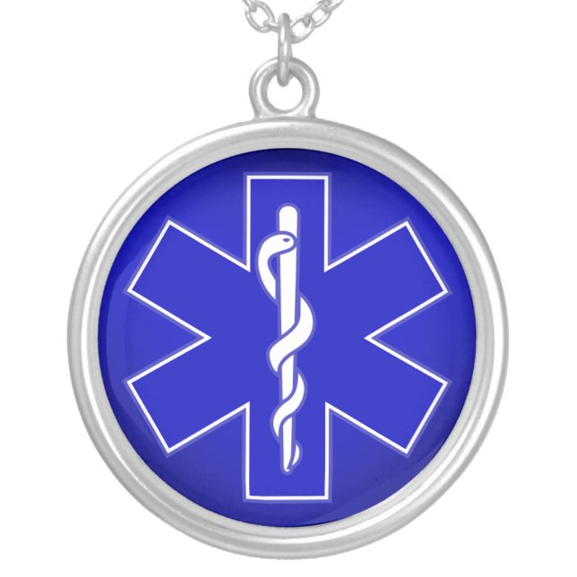 Star of Life / EMT Silver Plated Necklace (Front)