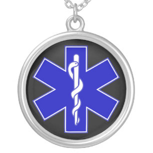 Star of Life / EMT Silver Plated Necklace