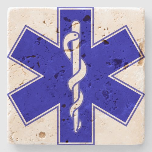 Star Of Life logo only Stone Coaster