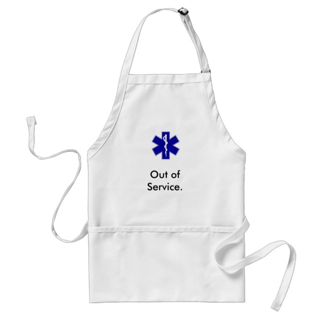 star_of_life, Out of Service. Adult Apron (Front)