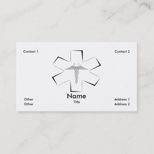 Star of Life Outline Business Card
