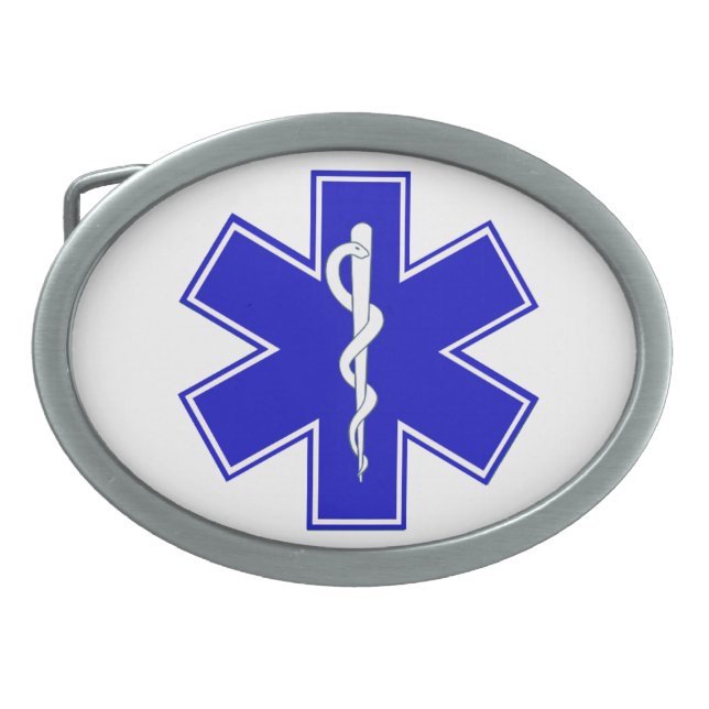 Star of Life Oval Belt Buckle (Front)