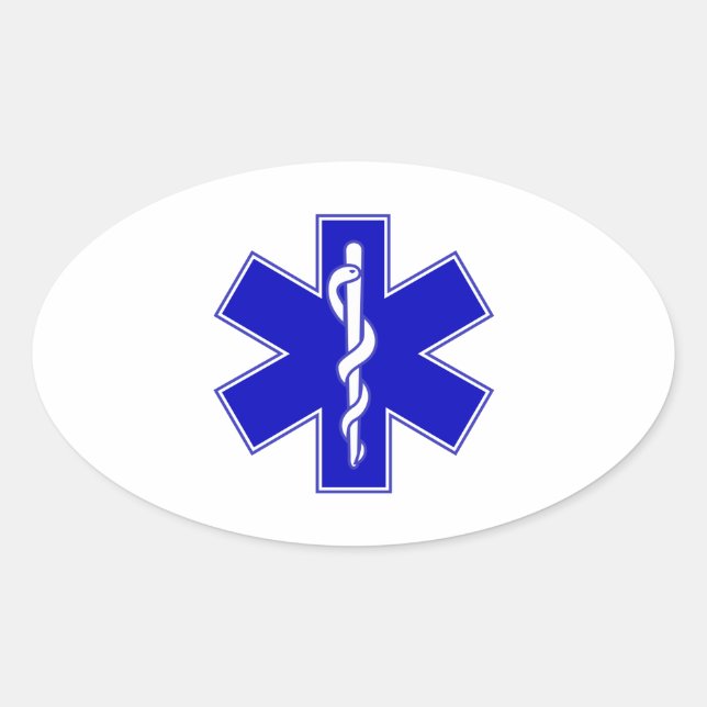 Star of Life Oval Sticker (Front)