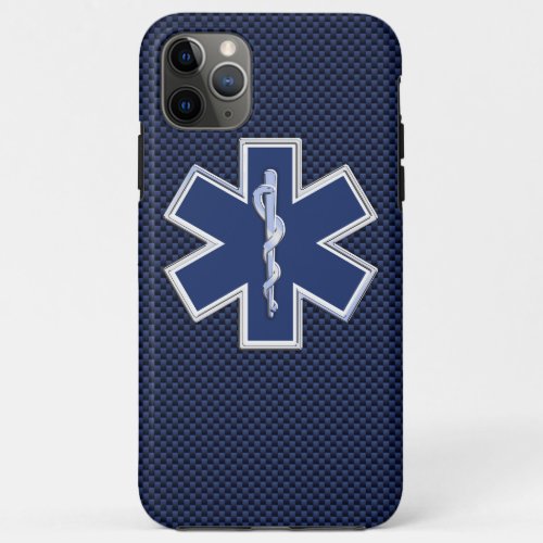 Star of Life Paramedic Carbon Fiber Style iPhone 11 Pro Max Case