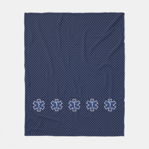 Star of Life Paramedic Carbon Fiber Style Fleece Blanket