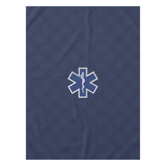 Star of Life Paramedic Carbon Fiber Style Tablecloth (Front)