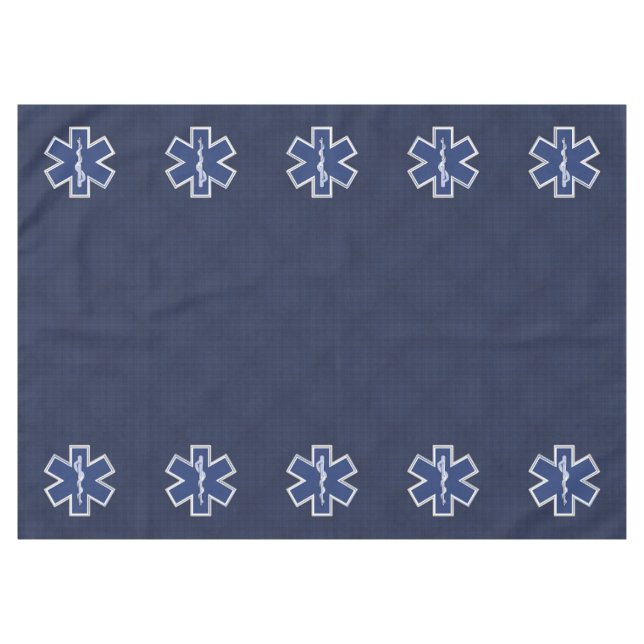 Star of Life Paramedic Carbon Fiber Style Tablecloth (Front (Horizontal))