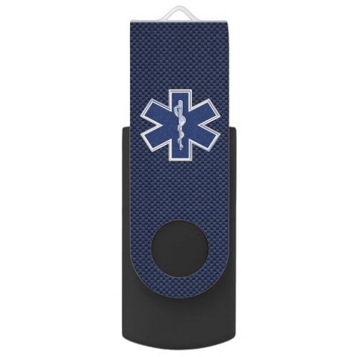 Star of Life Paramedic Carbon Fiber Style USB Flash Drive