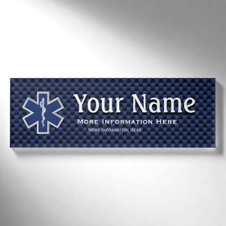 Star of Life Paramedic design EMS tag on carbon