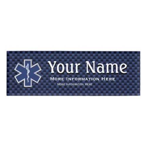 Star of Life Paramedic design EMS tag on carbon