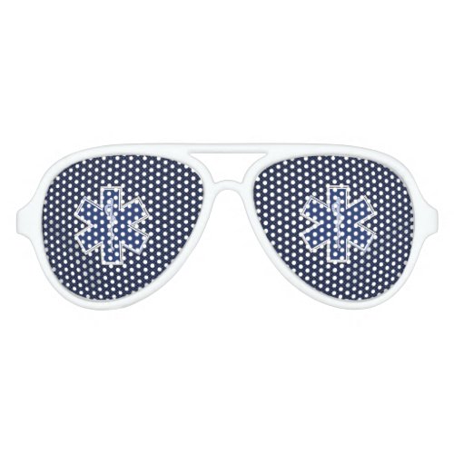 Star of Life Paramedic Emergency Medical S Decor Aviator Sunglasses