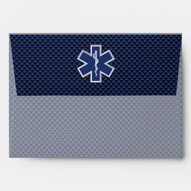 Star of Life Paramedic Emergency Medical S Decor Envelope (Back (Top Flap))