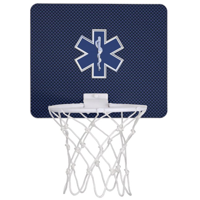 Star of Life Paramedic Emergency Medical S Decor Mini Basketball Hoop (Front)