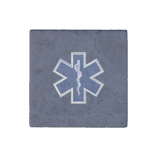 Star of Life Paramedic Emergency Medical S Decor Stone Magnet
