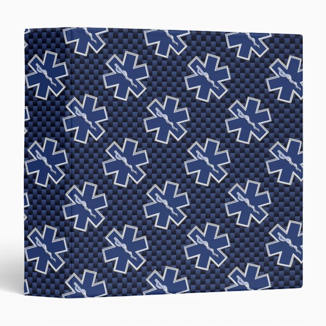 Star of Life Paramedic Emergency Medical Services Binder (Front/Spine)