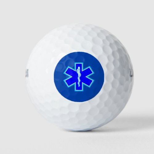 Star of Life Paramedic Emergency Medical Services Golf Balls