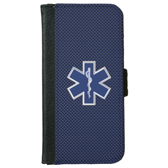 Star of Life Paramedic Emergency Medical Services iPhone Wallet Case (Front)