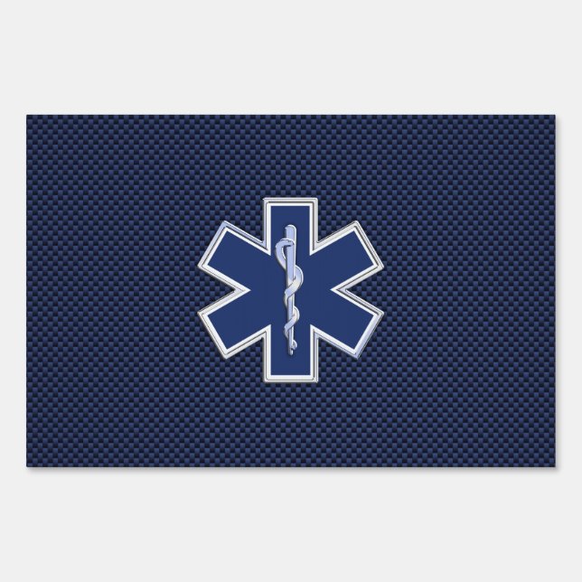 Star of Life Paramedic Emergency Medical Services Sign (Front)