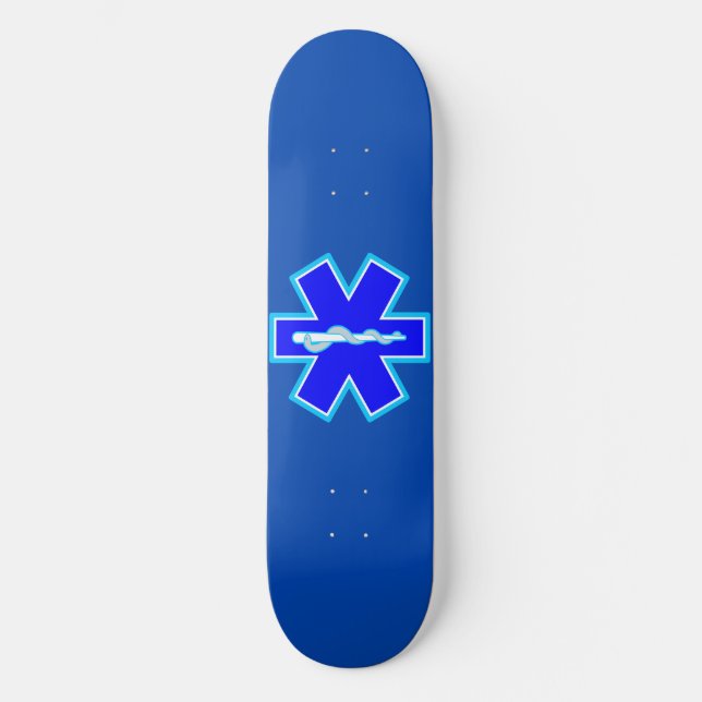 Star of Life Paramedic Emergency Medical Services Skateboard Deck (Front)