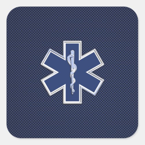 Star of Life Paramedic Emergency Medical Services Square Sticker