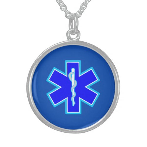 Star of Life Paramedic Emergency Medical Services Sterling Silver Necklace