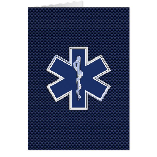 Star of Life Paramedic EMS on Blue Carbon Fiber (Front)