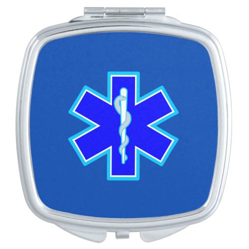 Star of Life Paramedic Symbol EMS Blue Makeup Mirror