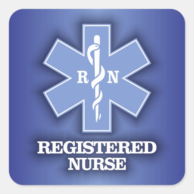 Star of Life -Registered Nurse Square Sticker (Front)