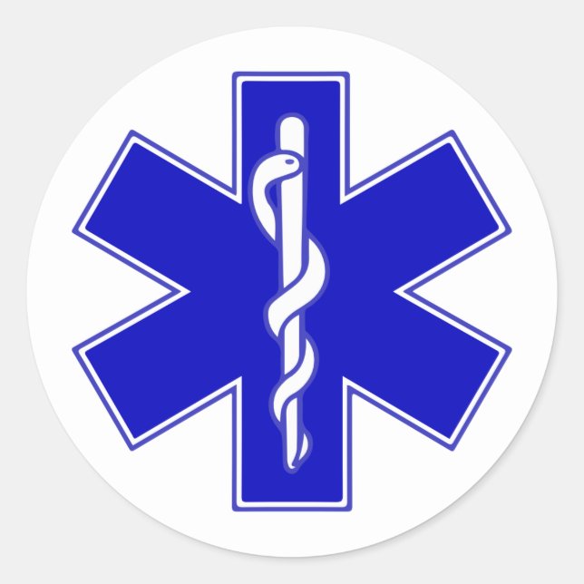 Star of Life symbol Classic Round Sticker (Front)