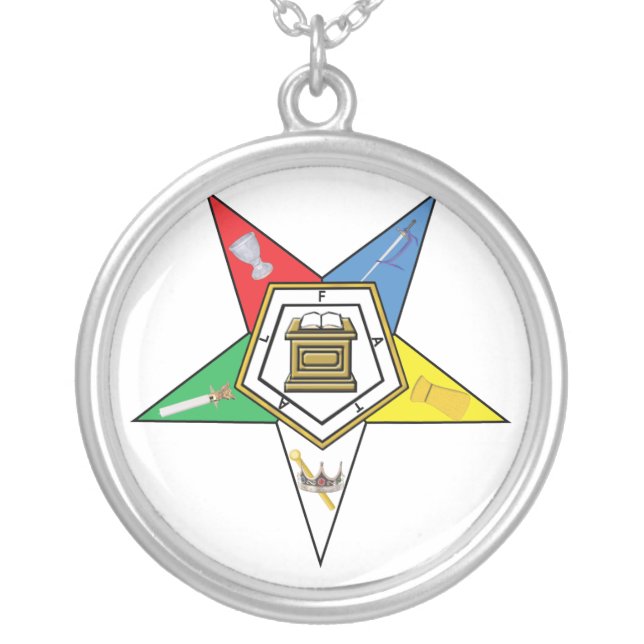 Star of the OES Silver Plated Necklace (Front)