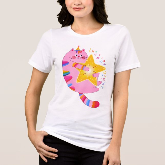 Star of the Purrty: B-Day Edition 🎂✨ Tri-Blend Shirt (Front)