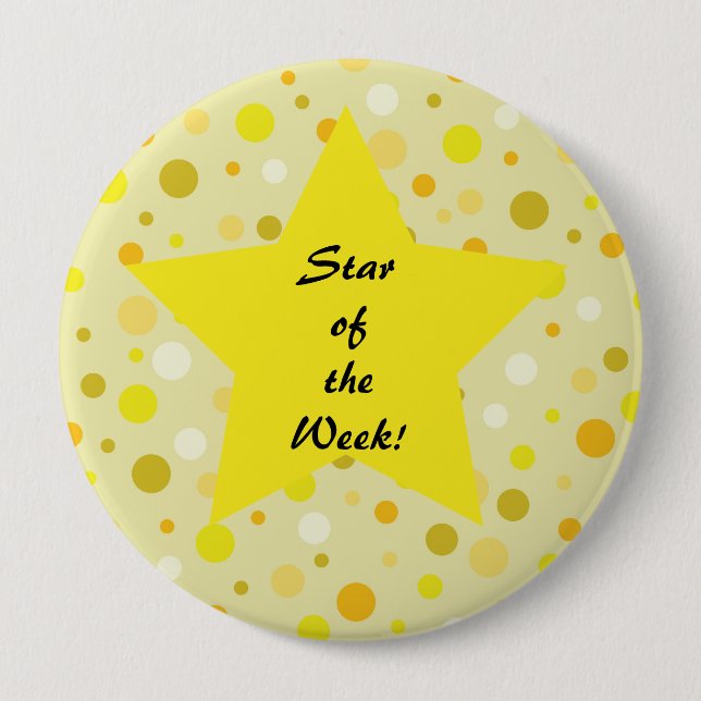 Star of the Week Yellow Star Dot background Button (Front)