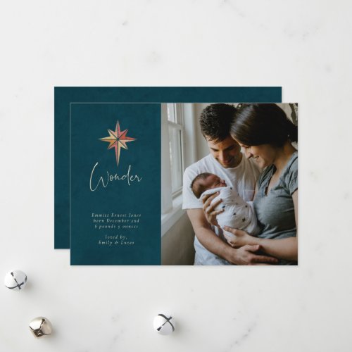 Star of Wonder Christmas Photo Birth Announcement