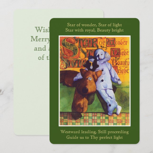 STAR OF WONDER Flat Christmas Card (Front/Back)