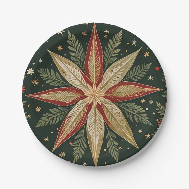 Star of Wonder Floral Paper Plates (Front)