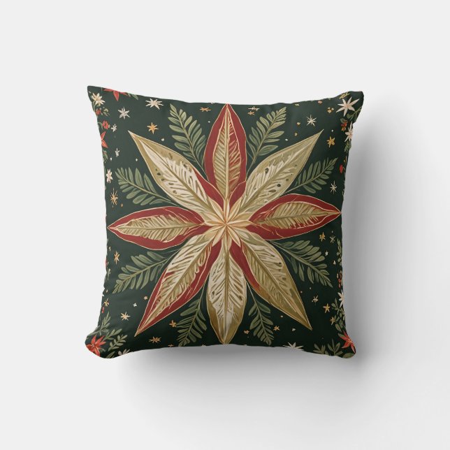Star of Wonder Floral Throw Pillow (Front)