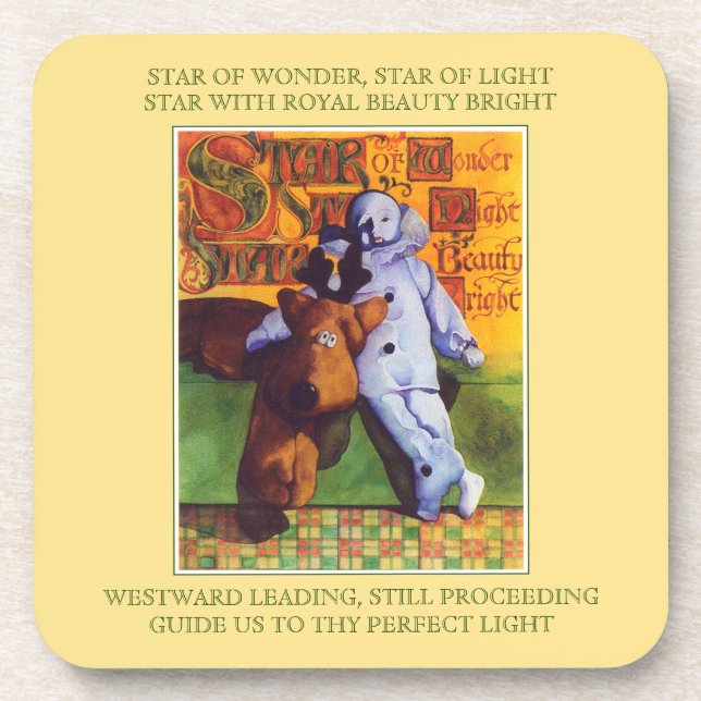 STAR OF WONDER Plastic Coasters + Lyrics / Gold (Front)