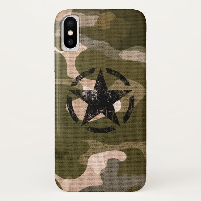 Star on Burlap style Case-Mate iPhone Case (Back)