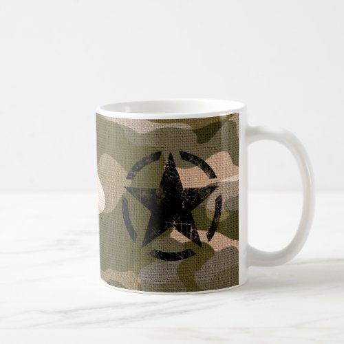 Star on Burlap style Coffee Mug