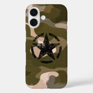 Star on Burlap style iPhone Case