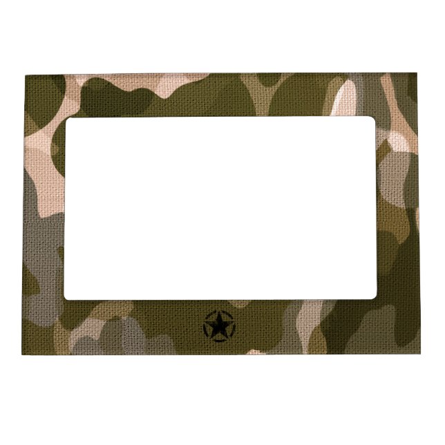 Star on Burlap style Magnetic Photo Frame (Front)