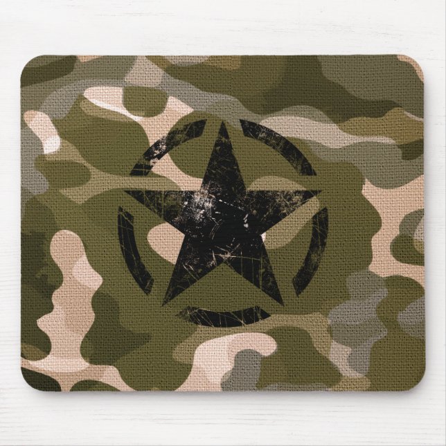 Star on Burlap style Mouse Pad (Front)