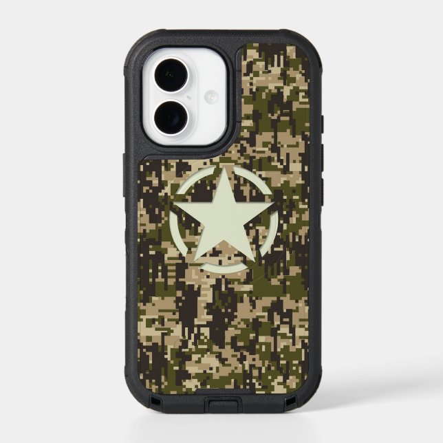 Star on Classic Military Digital Camo Pattern Otterbox iPhone Case (Back)