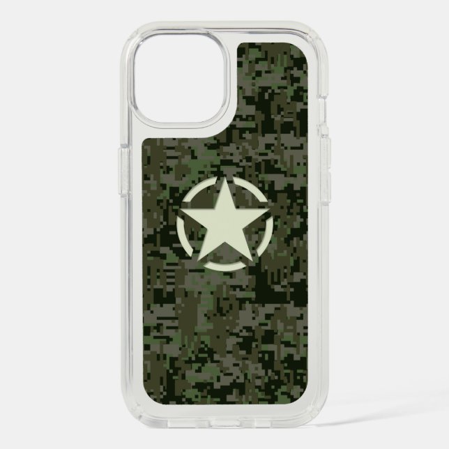 Star on Deep Woods Digital Camo Background Speck iPhone Case (Front)